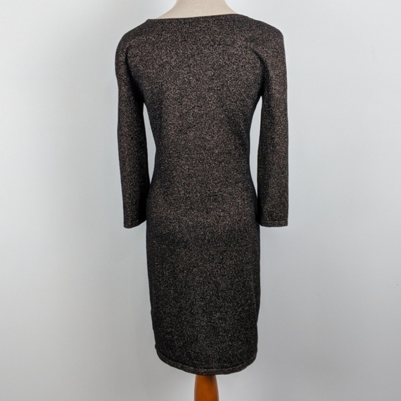 Express Black Metallic Cutout Dress Med - Picture 4 of 8